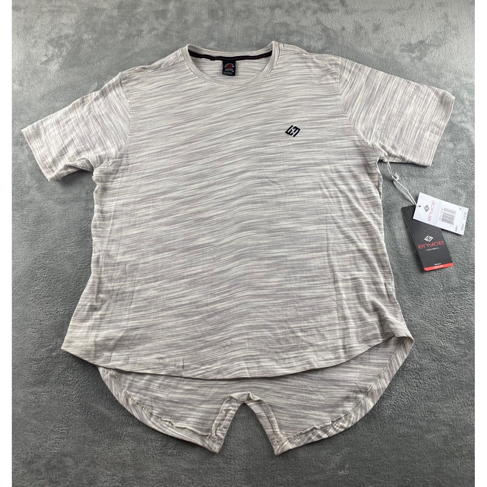 Enyce Mens 5X Grey Space Dye Short Sleeve T-Shirt Split Curved Hem NWT